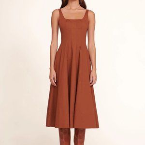 Staud Midi Wells Dress in Tan